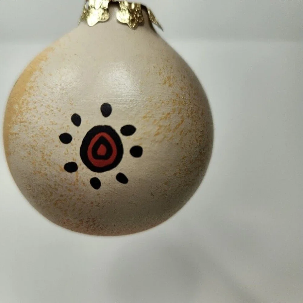 Southwest Christmas Thunderbird Ornament Hand Painted Pottery Petrified Forest
